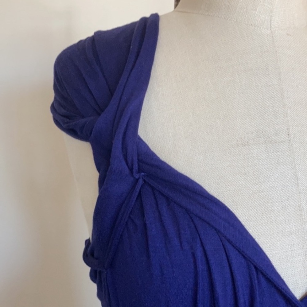 NWOT Anthropologie dress, draped, purple rayon with some spandex, never worn, S - Picture 5 of 14
